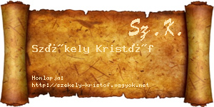 Székely Kristóf névjegykártya
